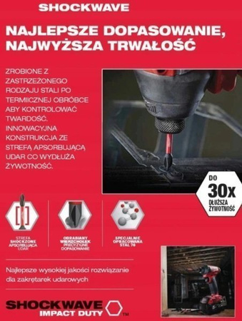 Bit udarowy MILWAUKEE SHOCKWAVE IMPACT DUTY TORX 25mm TX50 15szt